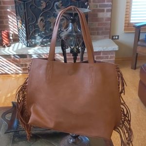Nordstrom Brown Fringe Shoulder Bag